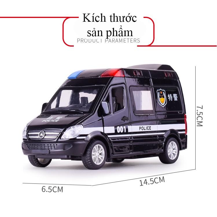 Đồ chơi KAVY xe cảnh sát có nhạc, đèn, chạy cót, mở được tất cả cánh cửa hiệu Mercedes Benz
