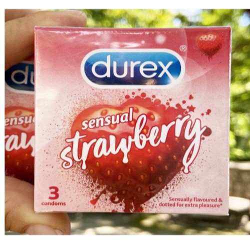 Bao Cao Su Durex Strawberry - Gai Nhỏ - Hương Dâu - Nhập Khẩu Thái Lan