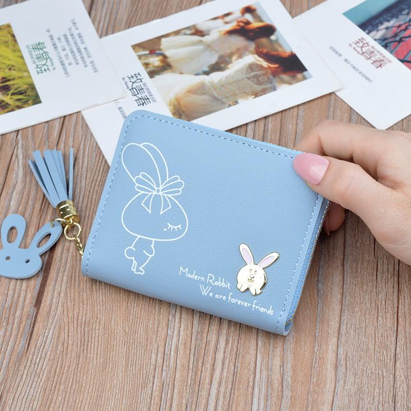 Ví Bóp Nữ Mini Hàn Quốc Da Mềm Họa Tiết Thỏ Đẹp VN15