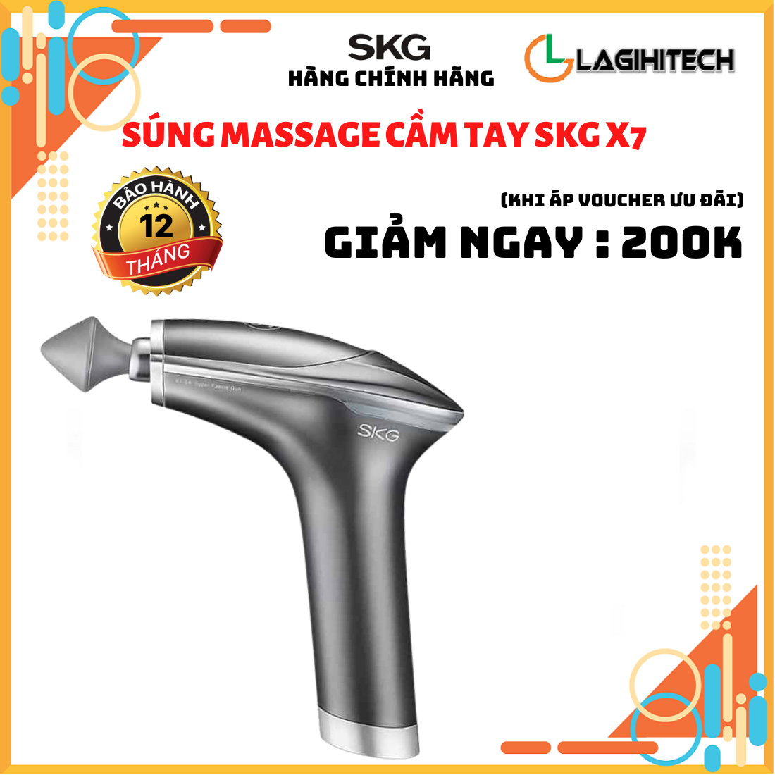 Máy Massage Cầm Tay Cao Cấp Gun SKG X7