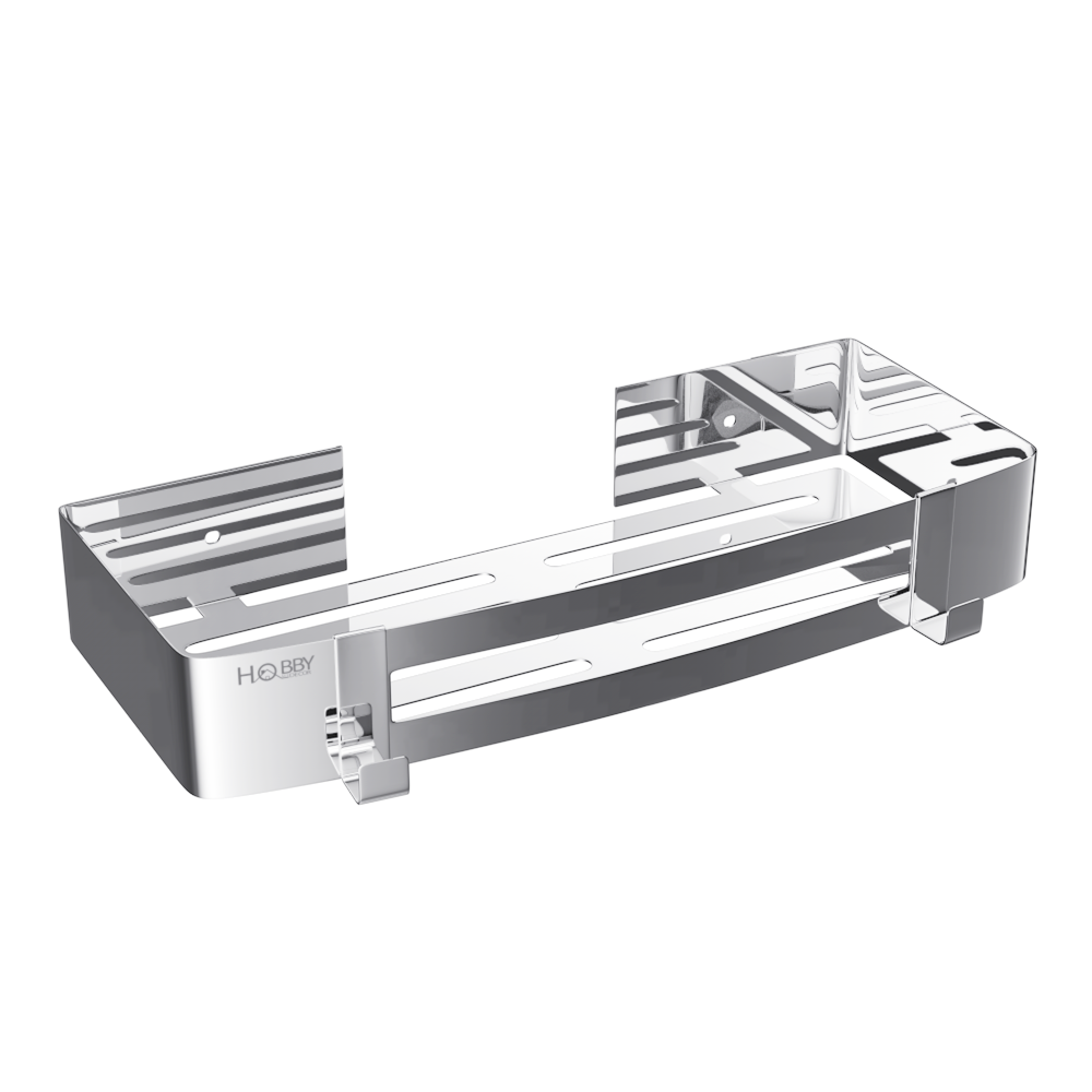 Kệ chữ nhật để đồ nhà tắm dán tường inox 304 Hobby Home Decor KCN1 có keo dán và đinh ốc