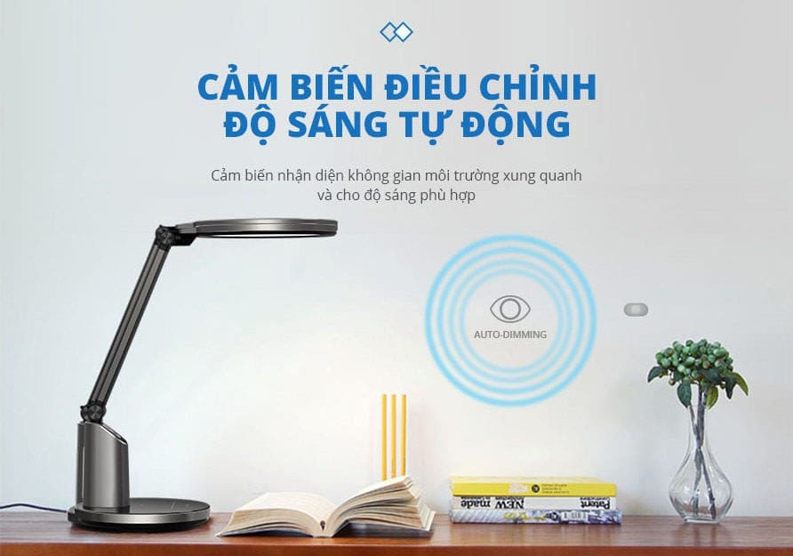 Đèn Để Bàn đổi màu 20W Panasonic HHGLT063319 Chip Led RG0, không ánh sáng xanh, an toàn cho mắt, điều chỉnh độ sáng