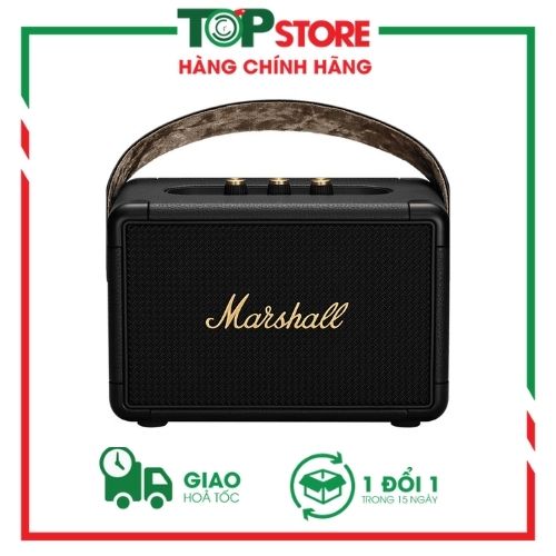 Loa Marshall Kilburn II Black &amp;amp; Brass, Pin 20 giờ - Hàng Chính Hãng