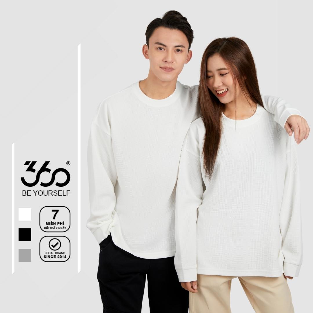 Áo thun nam dài tay cổ tròn thương hiệu thời trang nam 360Boutique form oversized - ATDOL326