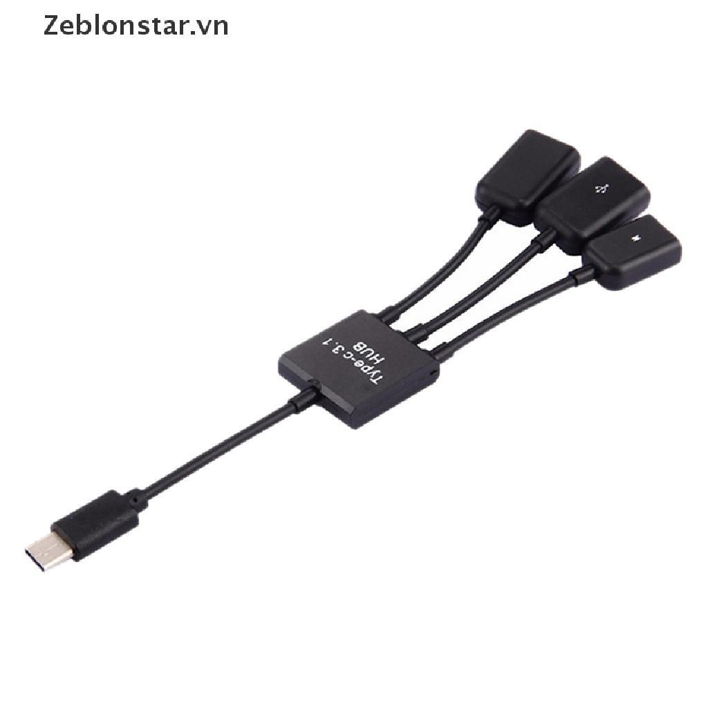 Bộ Chuyển Đổi USB-c 3.1 Sang USB 2.0 OTG 3 Trong 1 Chất Lượng Cao
