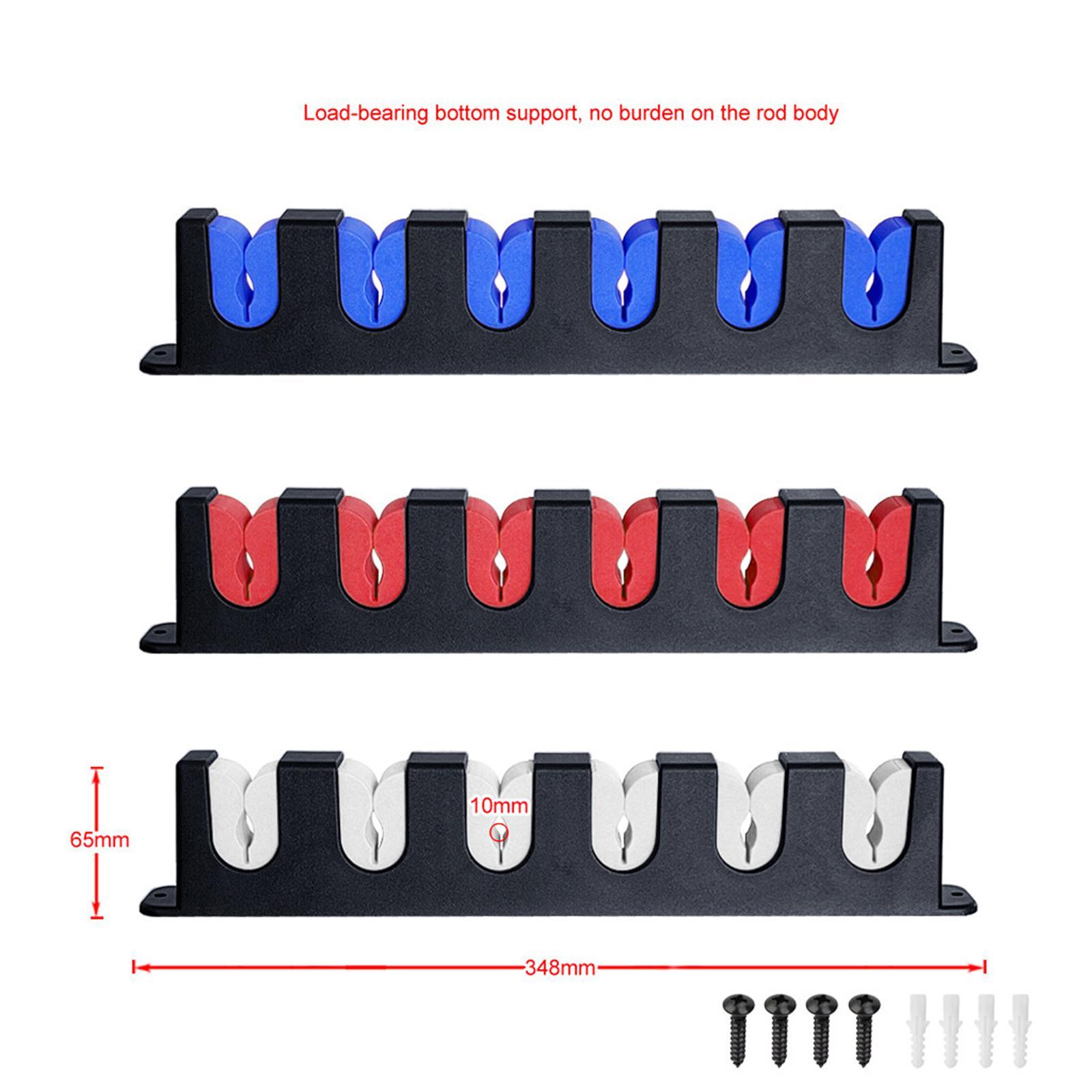 2 Pieces Fishing Rod Holder Support Organizer 6-Rod Rod Stand Fishing Rod Holder Stand Kit Wall Mount
