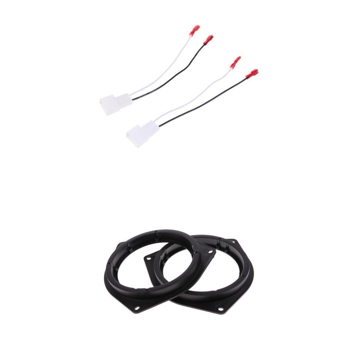 2Pieces Stereo Speaker Wire Harness+2 Pieces Speaker Adapter for