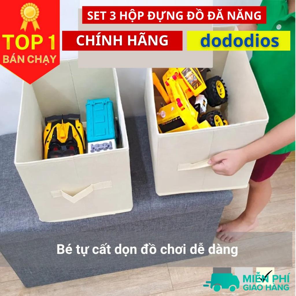 Bộ 3 hộp đựng đồ đa năng không nắp dododios House, vải không dệt Yamazen xuất Nhật