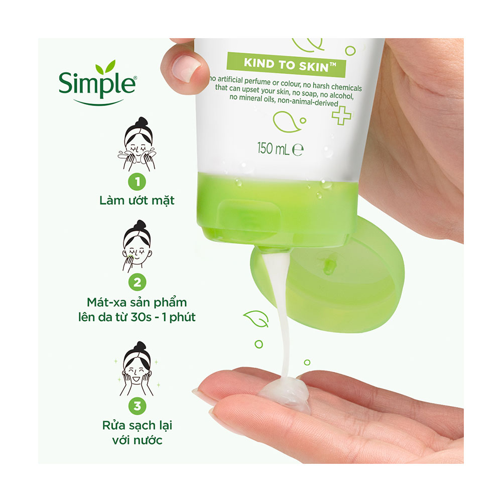 Gel rửa mặt kiểm soát bóng nhờn và sạch mụn Simple (150ml)