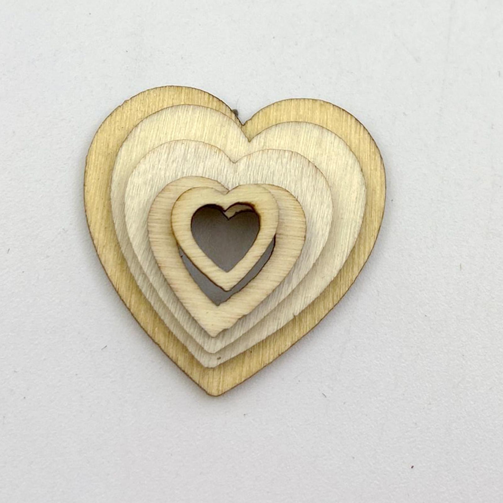 200x Wooden Love Hearts Crafts, Wood Slices for Wedding Hanging Tags Card Making