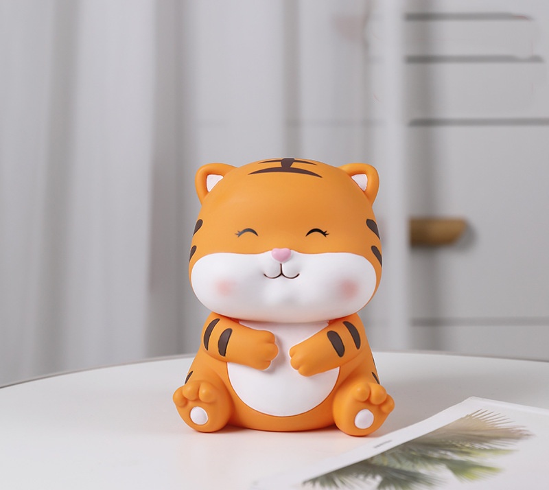 Ống Tiết Kiệm Cọp Vàng Vui Vẻ Ống Heo Tiết Kiệm Trang Trí Quà Tặng_ Hàng chính hãng