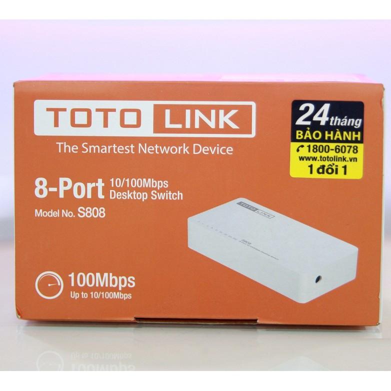 Cổng Chia Mạng 8 ports 10/100Mbps Switch Totolink S808 hàng chính hãng