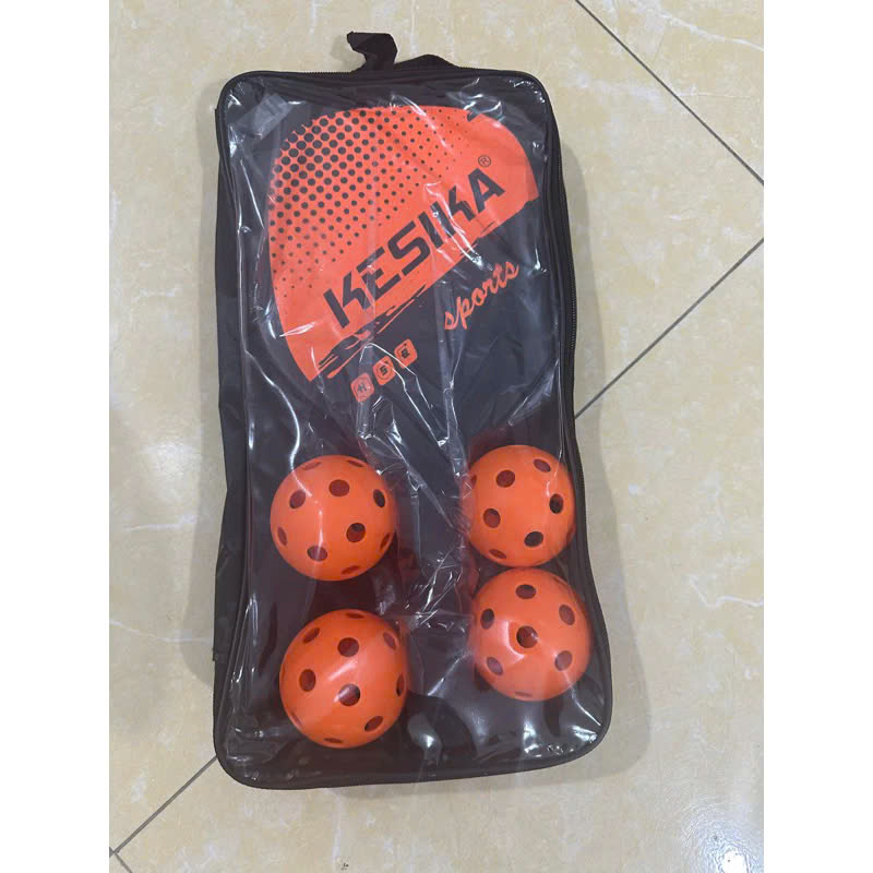 Bộ 2 Vợt Pickleball Sợi Cao Cấp + Kèm Túi Chống Sốc Và 4 Bóng