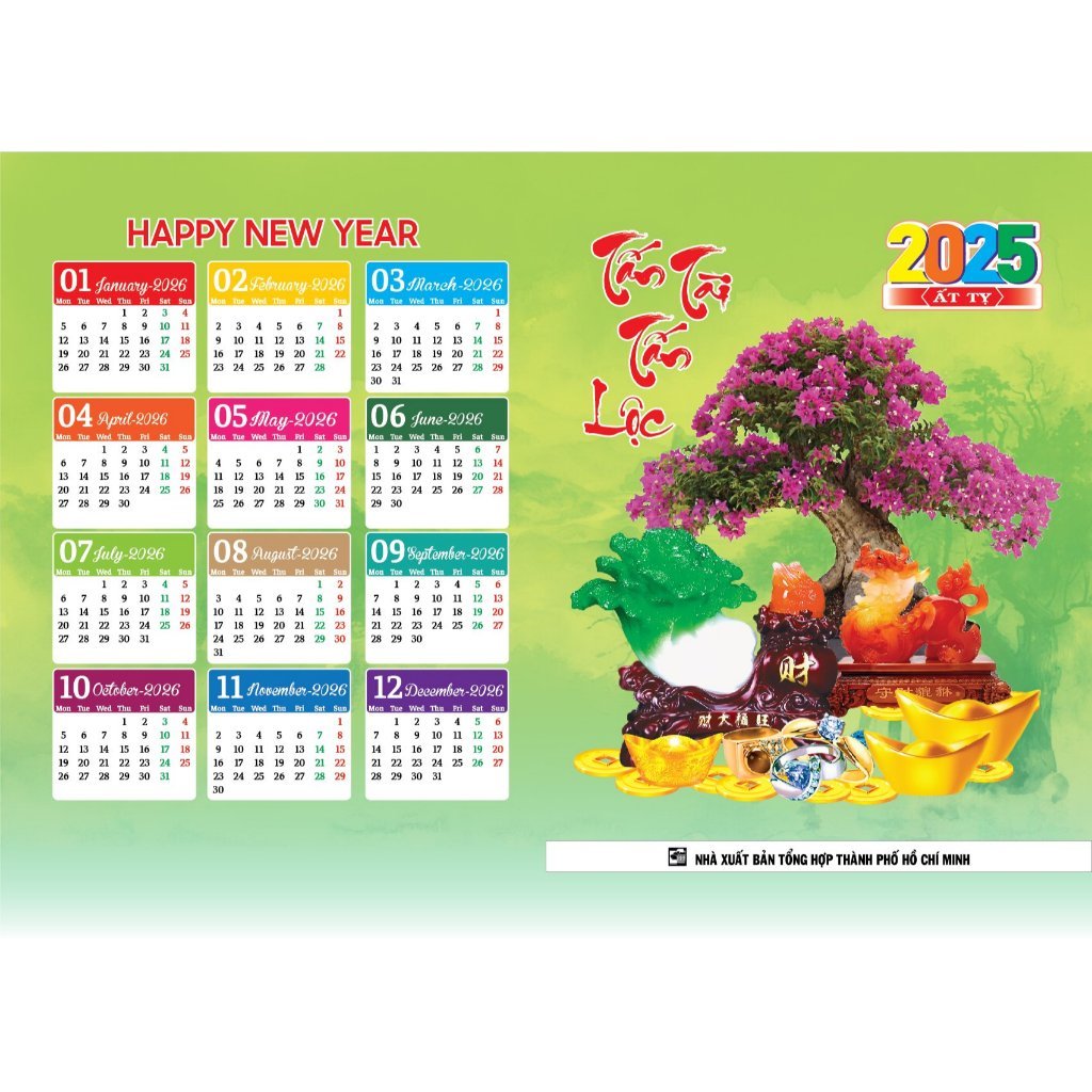 Bộ Combo 10 Lịch Túi Năm 2025 - Ất Tỵ