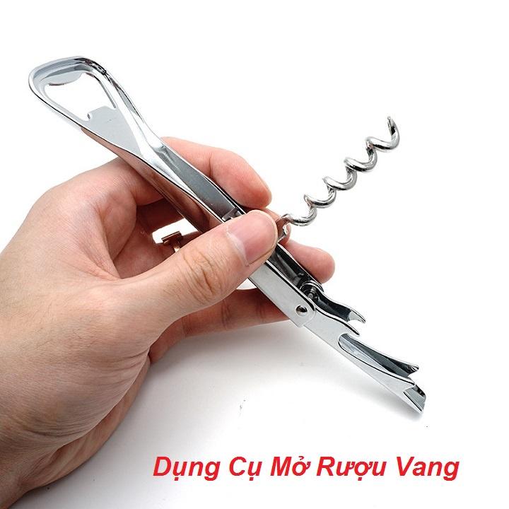 MỞ R.ƯỢU VANG - KHUI NẮP R.ƯỢU VANG INOX ĐA NĂNG SÁNG BÓNG CHỐNG HAN RỈ