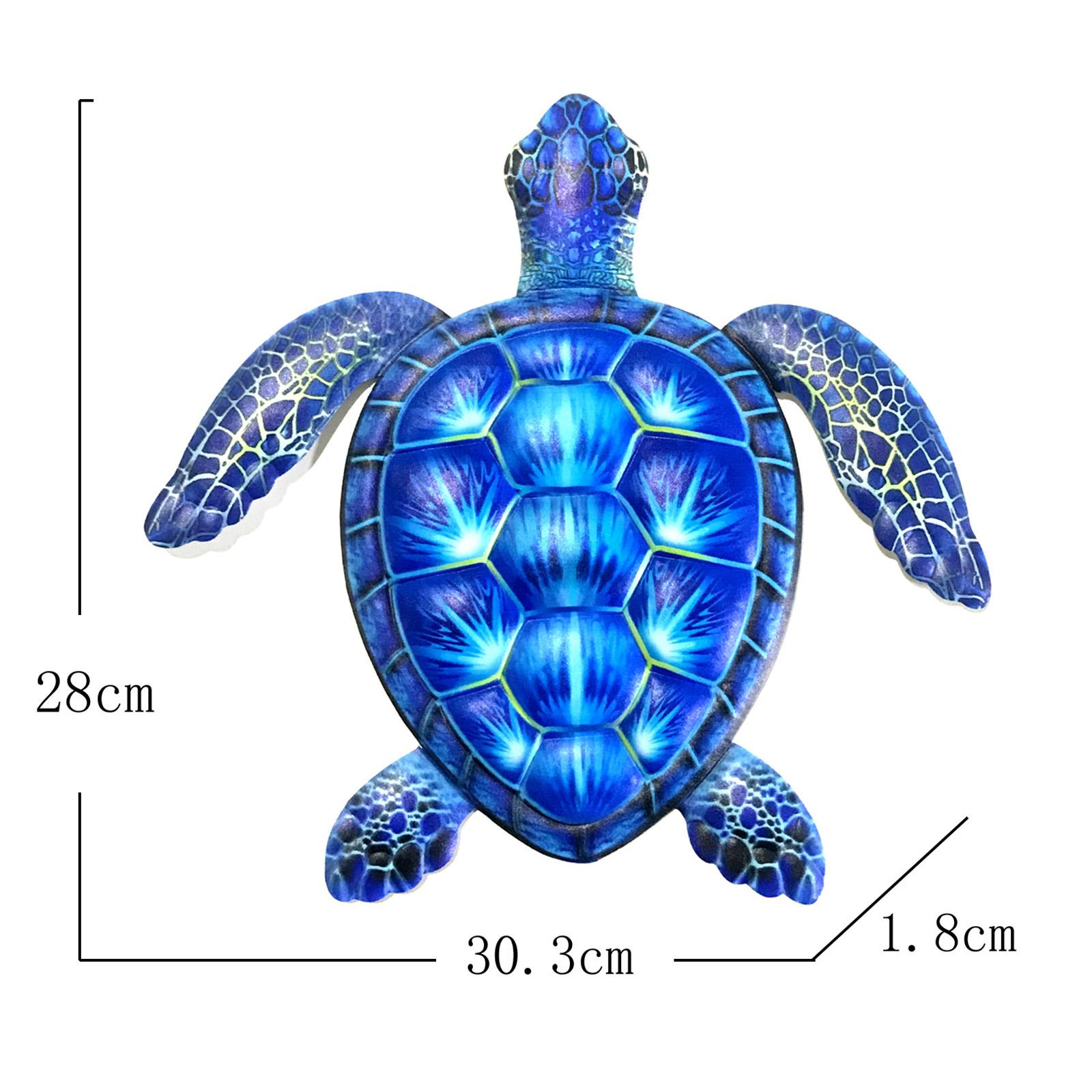 2x Natural Style Metal Wall Decor Animal Ornament Turtle Decoration for Home
