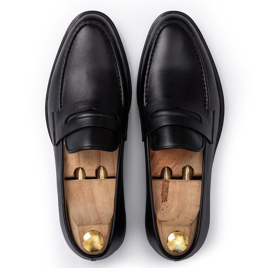 Giày Lười Nam Penny Loafers Ufficio Don Italiano Đen