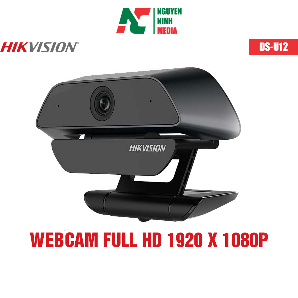 Webcam Hikvision DS-U12 độ phân giải Full HD (1920×1080) Siêu Nét, Tích Hợp Mic Đàm Thoại - Hàng Chính Hãng