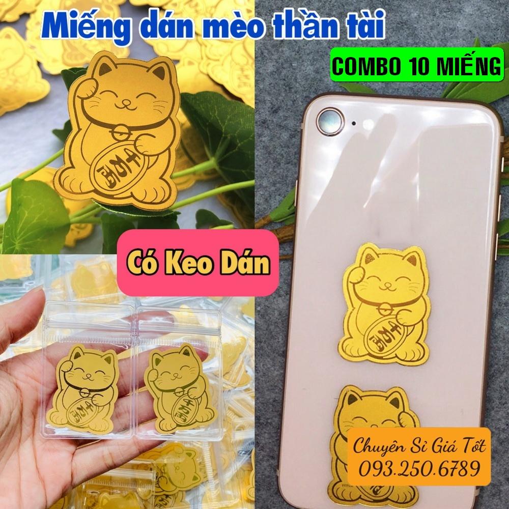 COMBO 10 Miếng dán mèo thần tài Hút Tài Lộc Dùng Dán Ốp Điện Thoại, Để Trong Ví - PASA COLLECTION