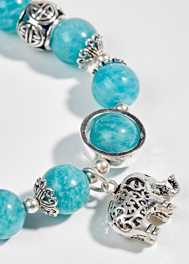 Vòng Đá Amazonite Phối Charm Bạc Ngọc Quý Gemstones