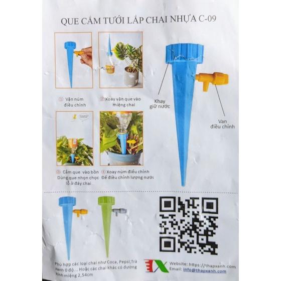 Que cắm tưới nhỏ giọt chai nhựa, đầu tưới nhỏ giọt tự động