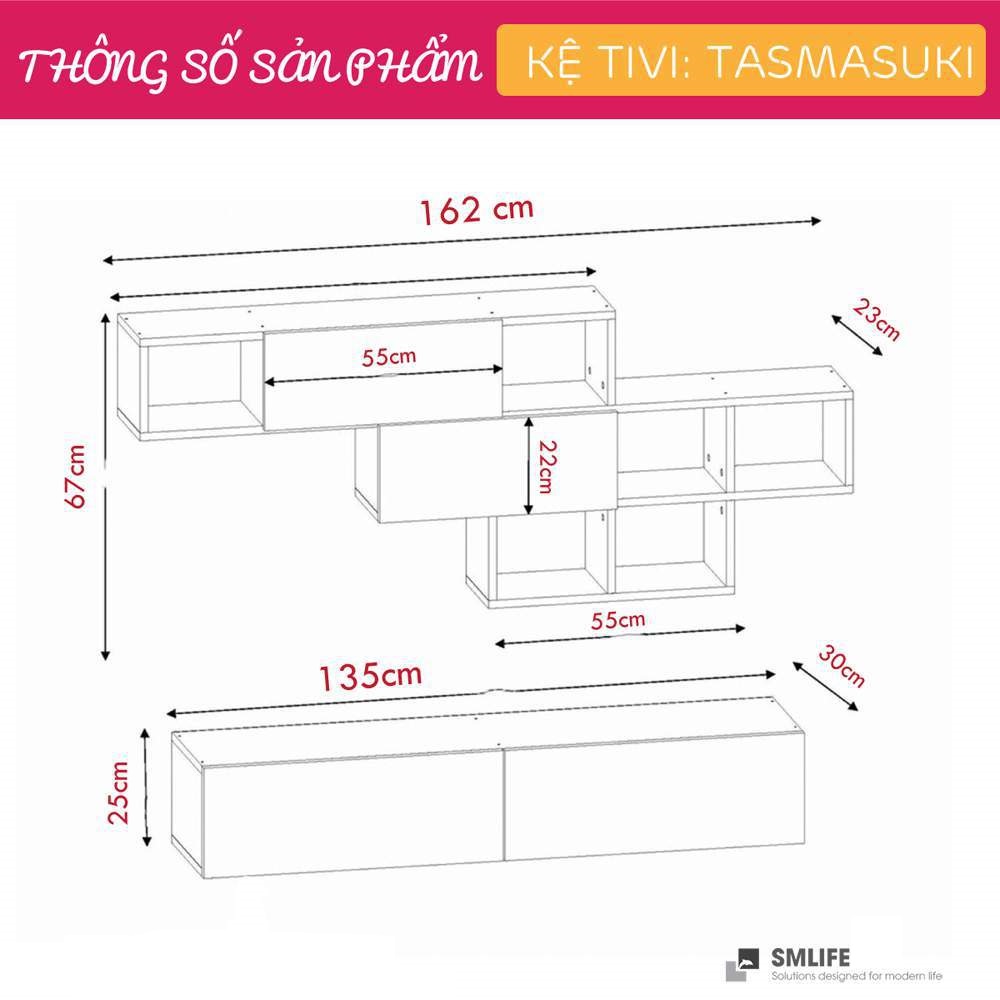 Kệ Tivi gỗ hiện đại SMLIFE Tasmasuki