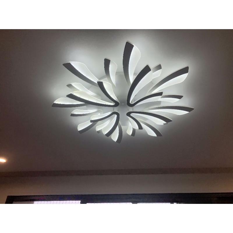 ĐÈN ỐP TRẦN phòng khách, phòng ngủ-G07, LED tô điểm tối tân 12 cánh chữ V, 3 cơ chế sáng