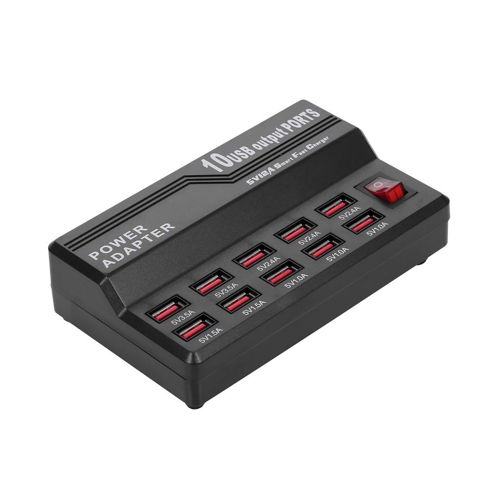 Bộ sạc thông minh với 10 cổng USB đa năng