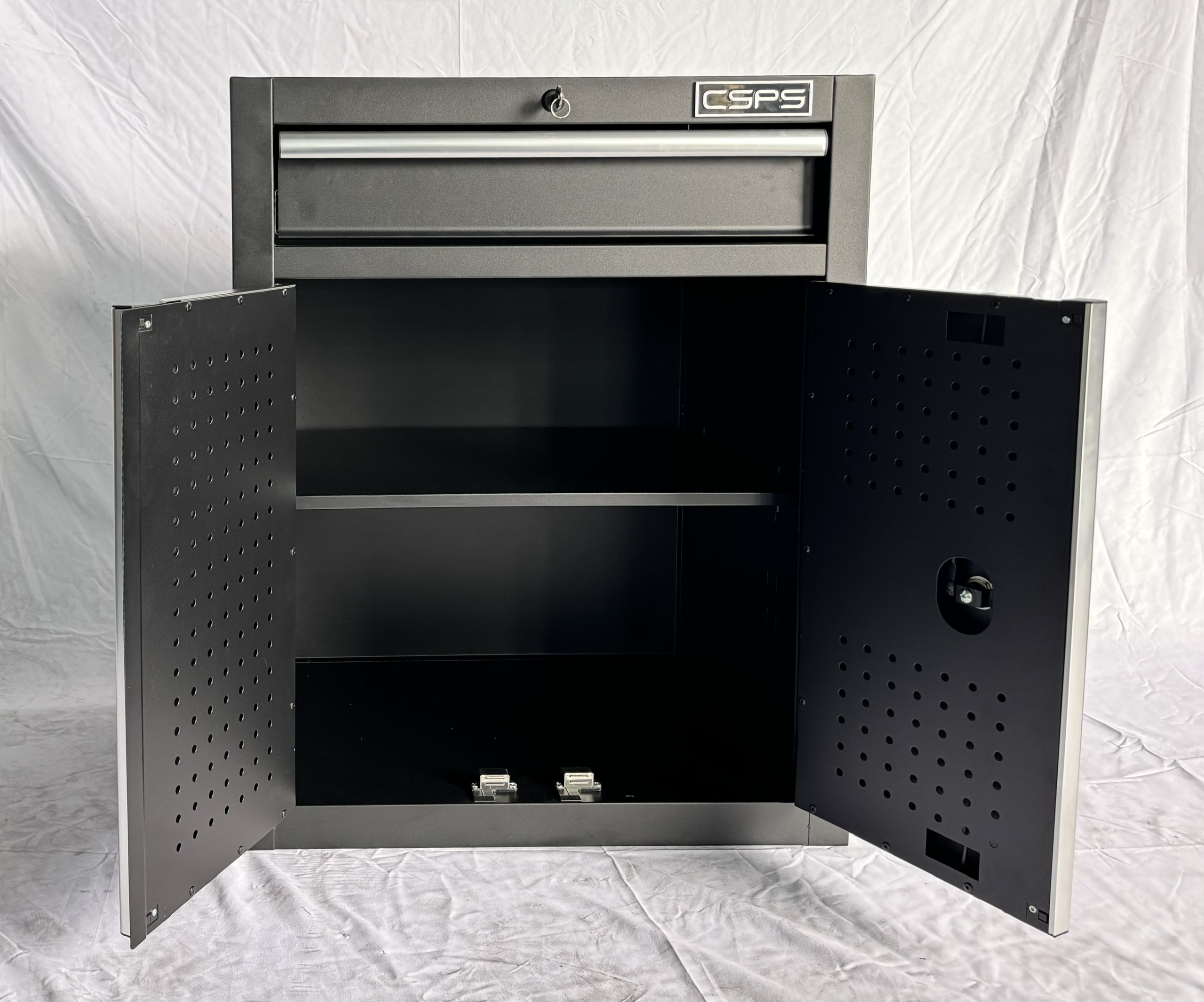 Tủ dụng cụ CSPS 61cm-01 hộc kéo màu đen, tay nắm trắng