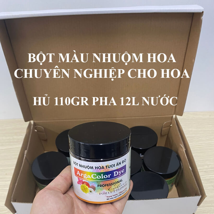 BỘT NHUỘM HOA TƯƠI CHUYÊN NGHIỆP GIÚP ĐỔI MÀU HOA CẮT CÀNH NHẬP KHẨU ẤN ĐỘ (HỦ 110GR pha 12L nước nhuộm hoa tươi)