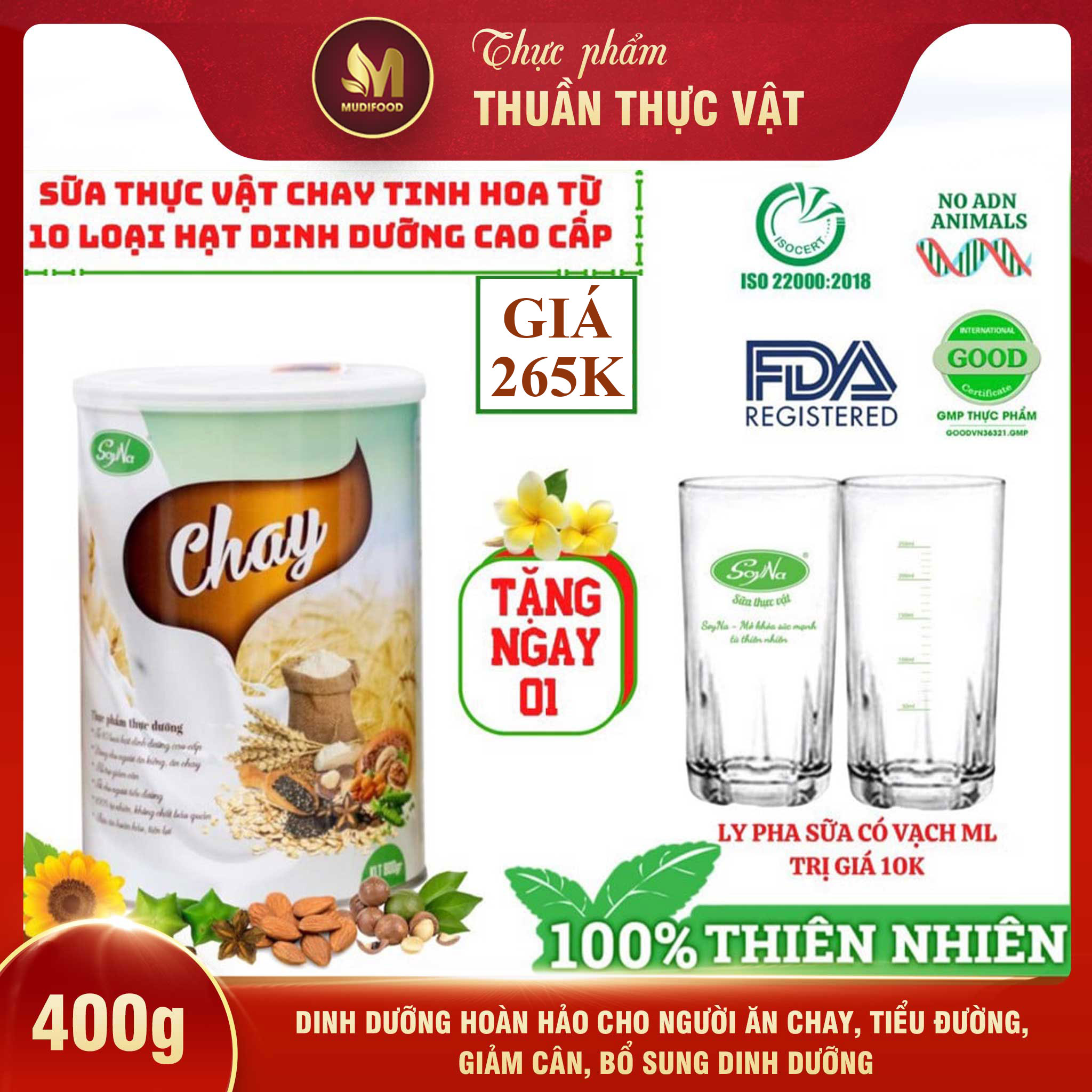 Sữa Hạt Chay Dinh Dưỡng Soyna 800g, Thuần Thực Vật 10 Loại Hạt Cao Cấp - Sữa Hạt Bổ Sung Dinh Dưỡng Cho Người Ăn Kiêng, Ăn Chay, Tiểu Đường, Tim Mạch, Mỡ Máu. Xương Khớp, Người Tập Gym Và Yoga, Giảm Cân, Chống Oxy Hóa - Tặng Bột Sữa Mầm Gạo Lứt 300g