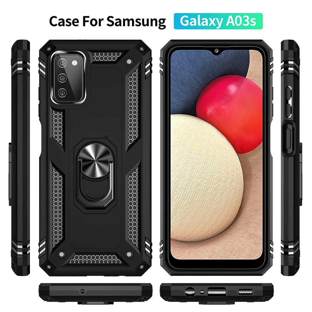 Ốp lưng cho Samsung A03s chống sốc 2 lớp kèm nhẫn iring làm giá đỡ