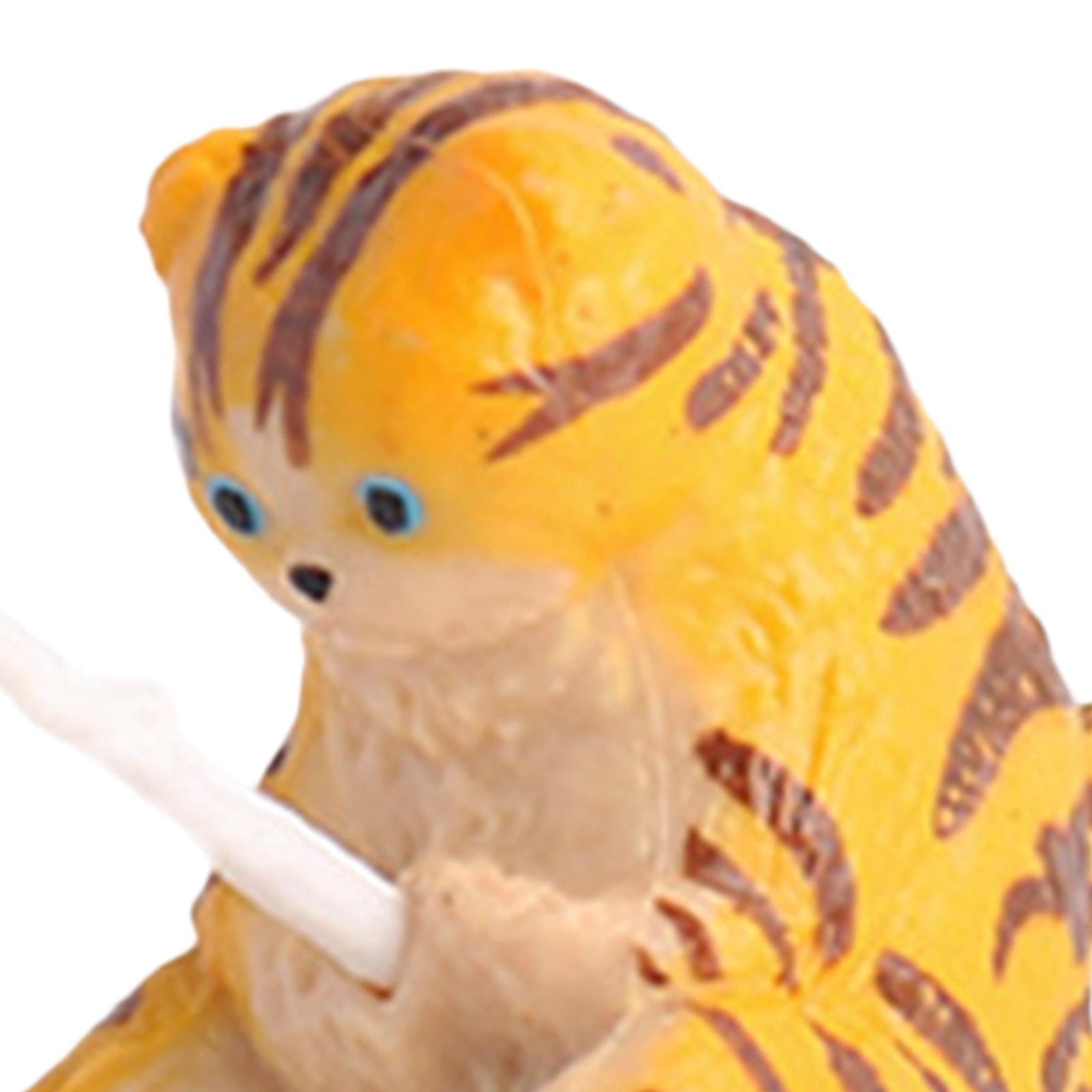 Cat Fishing Figurine Decorative Kitten Fishing Ornament for Garden