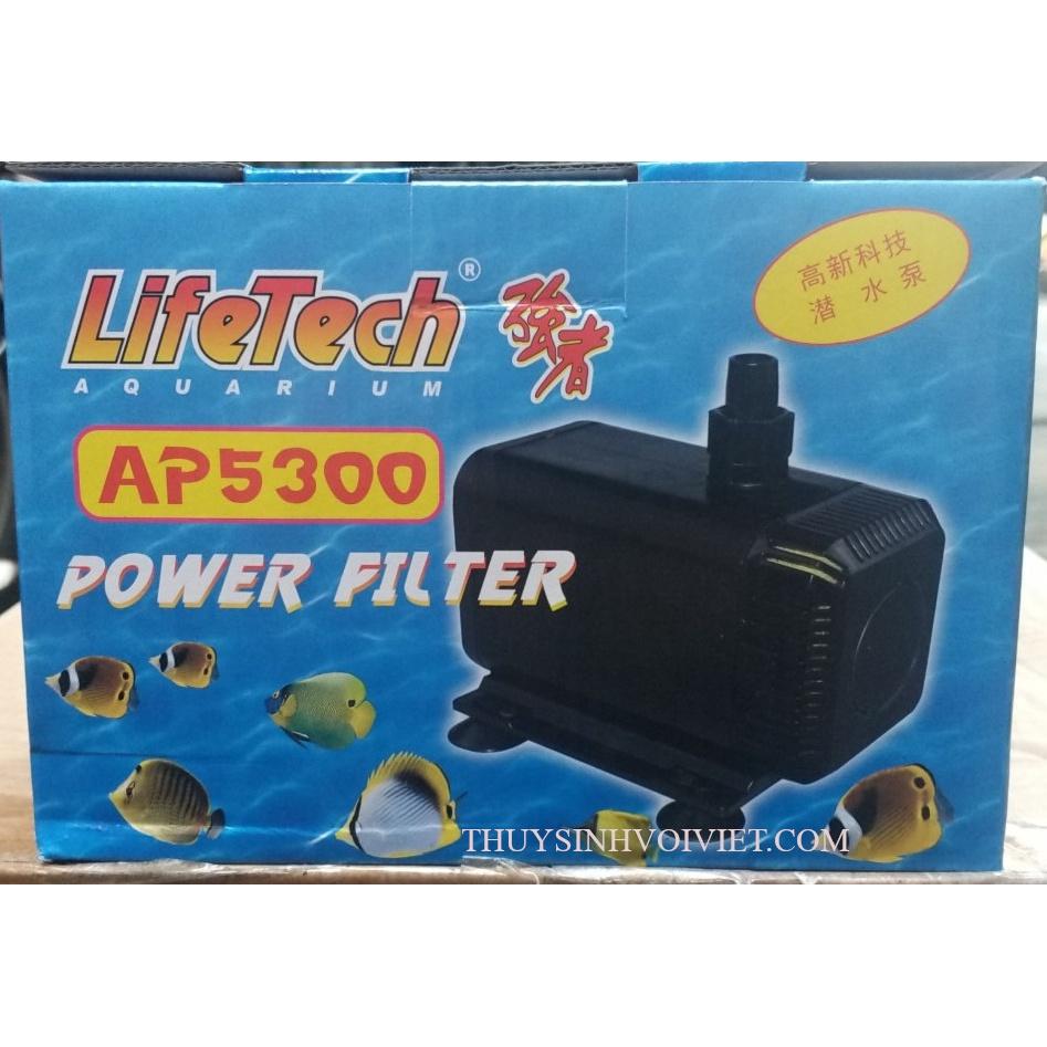 Máy Bơm Nước Hồ Cá Lifetech AP-5300 công suất 75W lưu lượng 3.000L/h dùng cho hồ cá cảnh, hòn non bộ, rau sạch