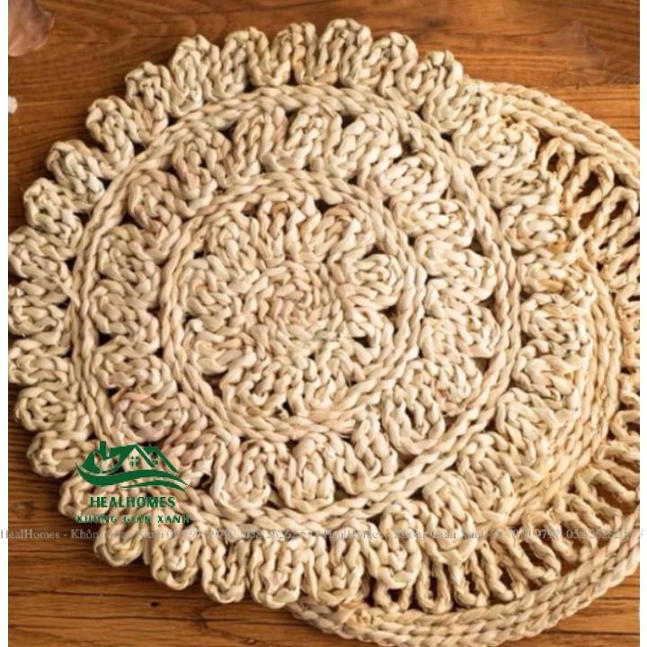Lót lọ hoa cói đan hoa, trang trí decor Mây Tre Đan, đồ dùng không gian phòng bếp, sản phẩm thủ công mỹ nghệ / HealHomes