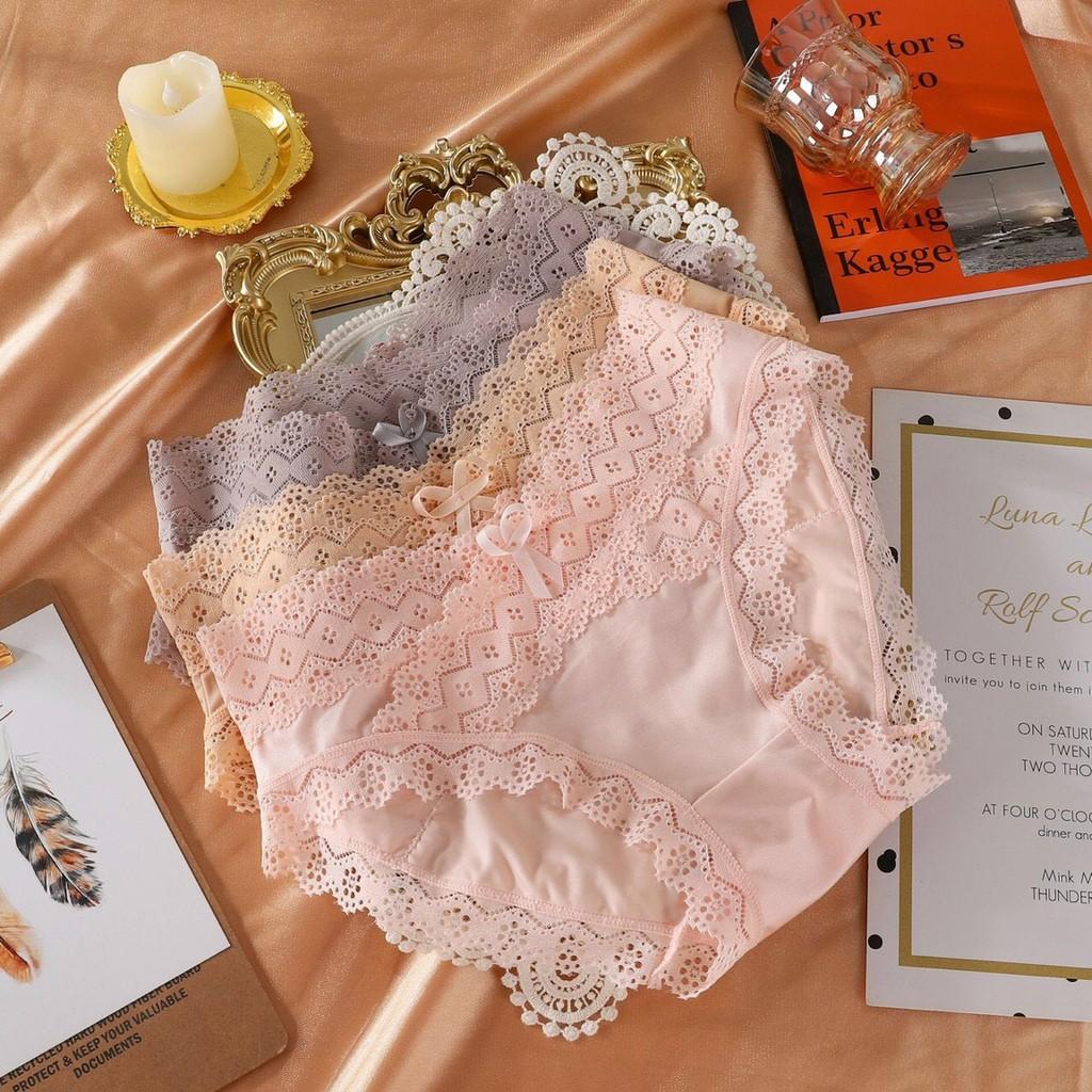 COMBO 5 QUẦN LÓT NỮ THUN LẠNH PHỐI REN LƯNG CHÉO 1720