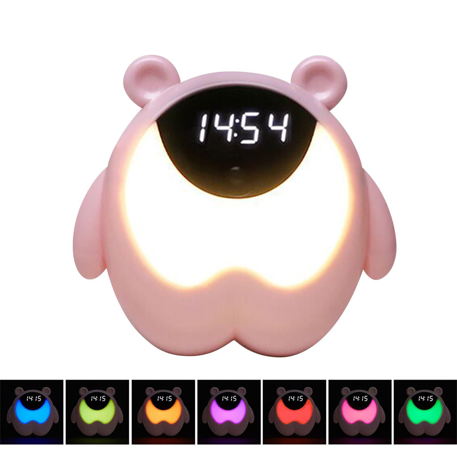 Đồng Hồ Báo Thức Điện Tử Màn Hình Led ánh sáng 7 màu tự động thay đổi, thiết kế hình con vật dễ thương