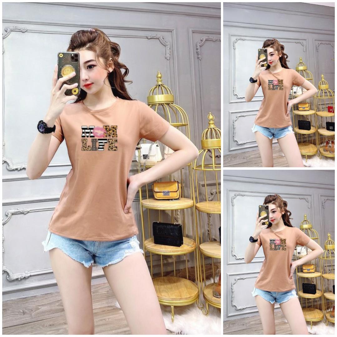 Áo thun nữ cổ tròn MXM form suông vừa in hình dễ thương thun cotton 4 chiều MXM từ 40-55kg