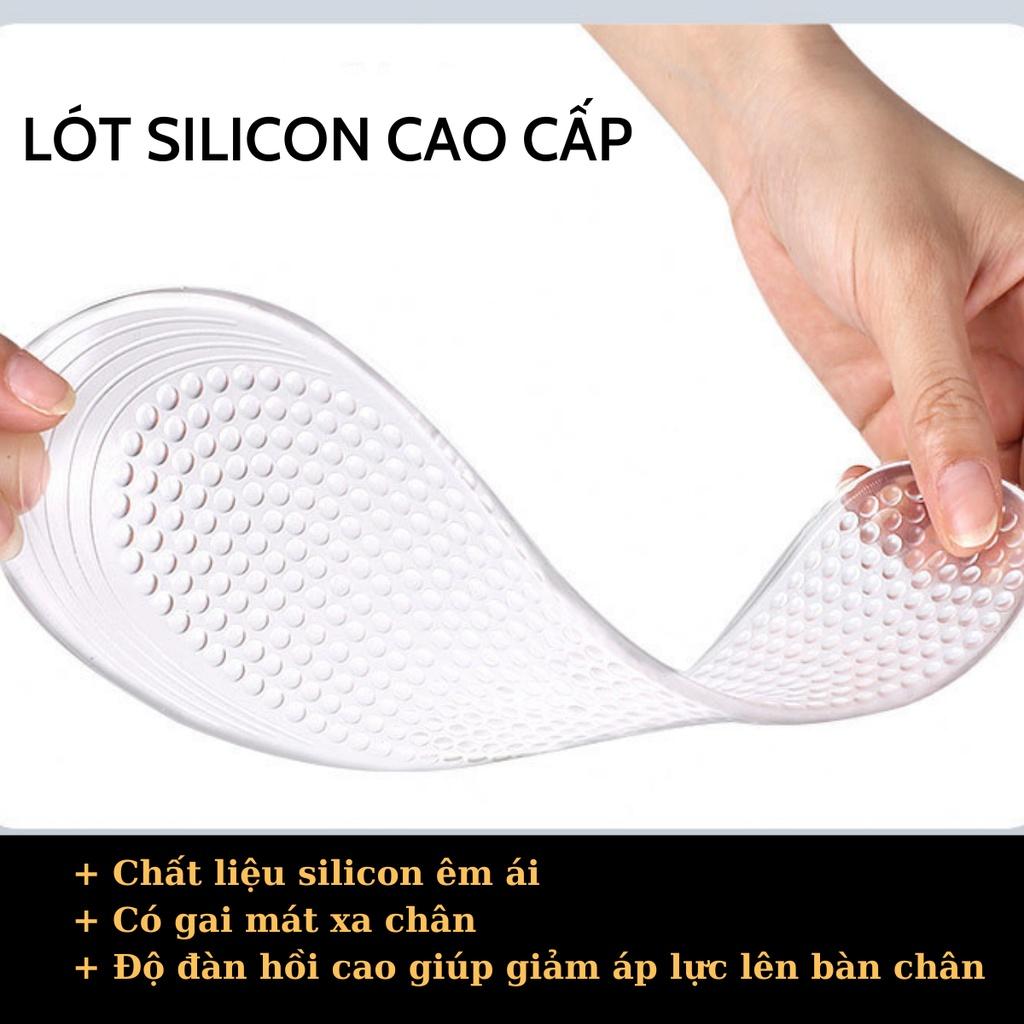 Lót đệm giày silicon cao cấp, đàn hồi tốt, giảm áp lực, giảm đau chân, có gai massage chân