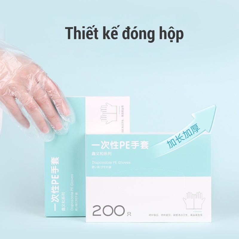 Hộp 200 Găng Tay Nilong Dùng 1 Lần Siêu Dai Siêu Rẻ