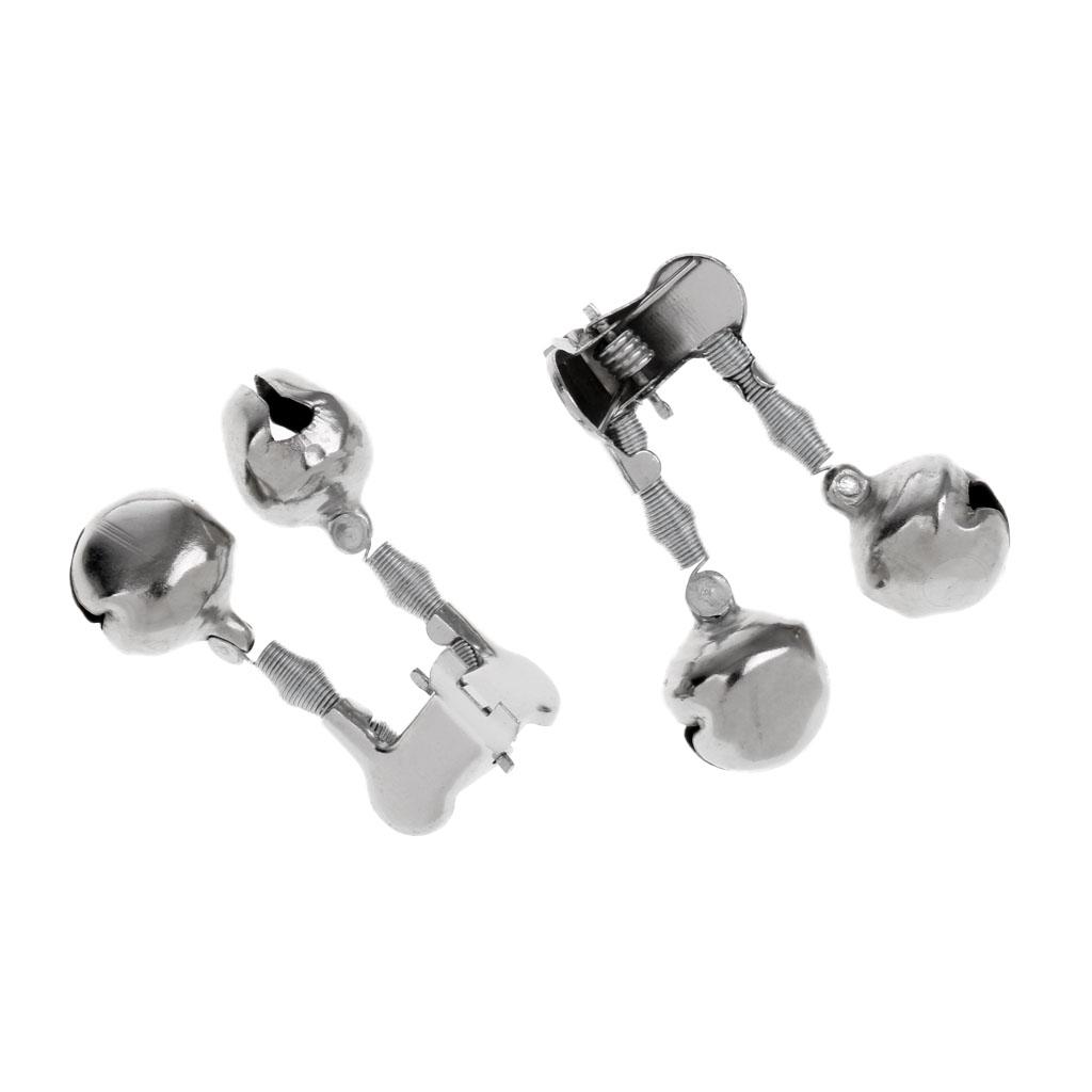 30Pcs Twin 2 Bells Ring Fishing Rod Clamp Bite Lure Alarms Fish Bite Ring Tackle