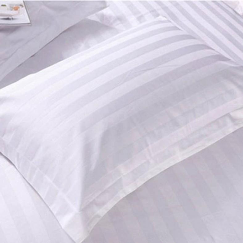 Gối Lông vũ Microfiber Sọc trắng dùng trong khách sạn và gia đình sang mịn đẳng cấp 5 sao - LAN PHAM BEDDING