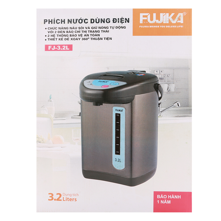 Bình Thủy Điện Fujika FU- 3L2 (3.2L) - Hàng Chính Hãng