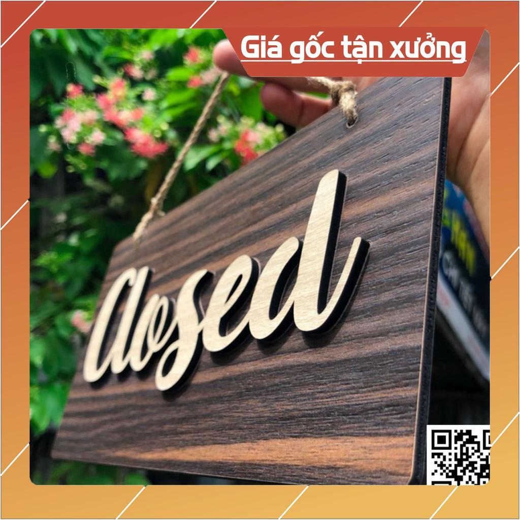Bảng treo Open - Closed bằng gỗ chữ nổi