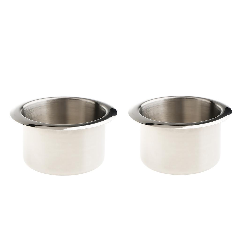 2pcs Stainless Steel Cup Drink Holder Polished for Boat Car Truck Camper RV
