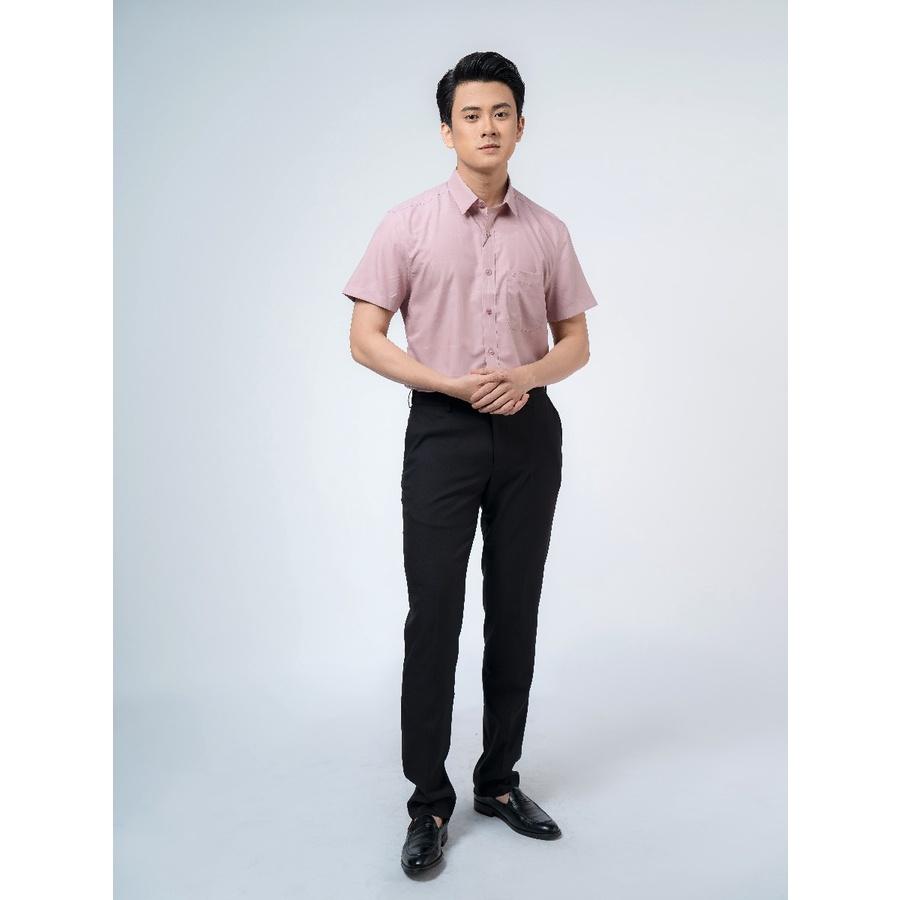 OWEN - Áo sơ mi ngắn tay Owen Regular fit chất sợi sen màu hồng ruốc 220089