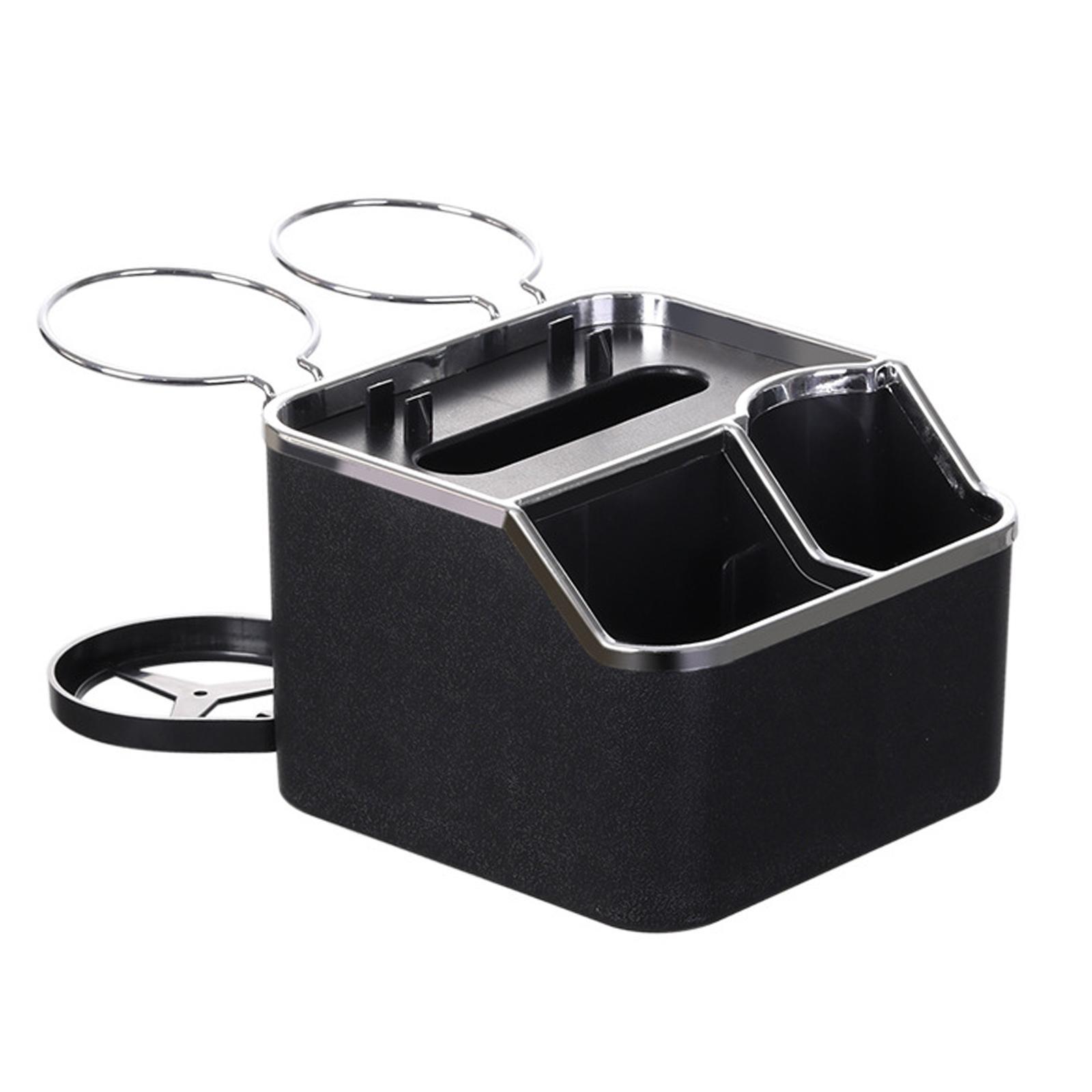Car Armrest Storage Box Foldable Cup Holder for Coffee Cups Cellphones
