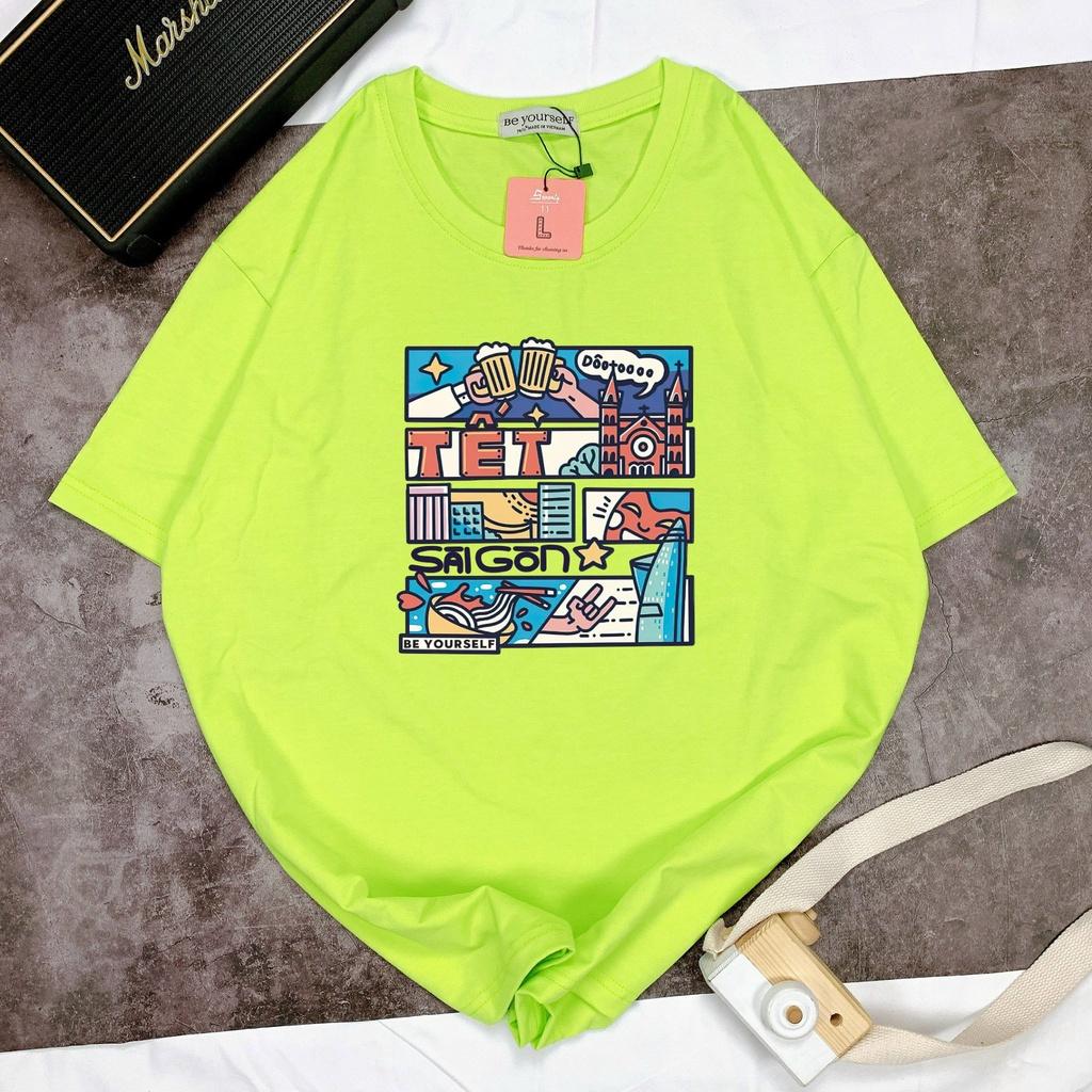 Áo Thun Tay Ngắn Unisex Đủ Size M L XL - TẾT SAIGON
