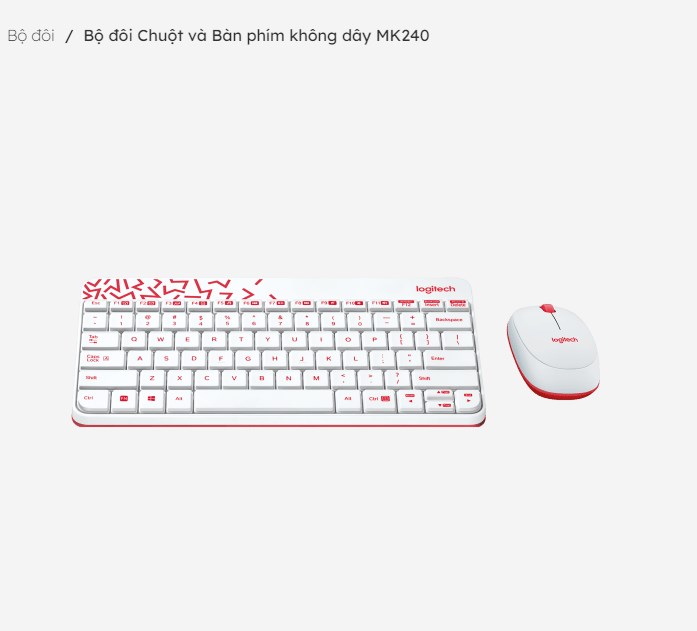 Bộ đôi Chuột và Bàn phím không dây Logitech MK240 - HÀNG CHÍNH HÃNG