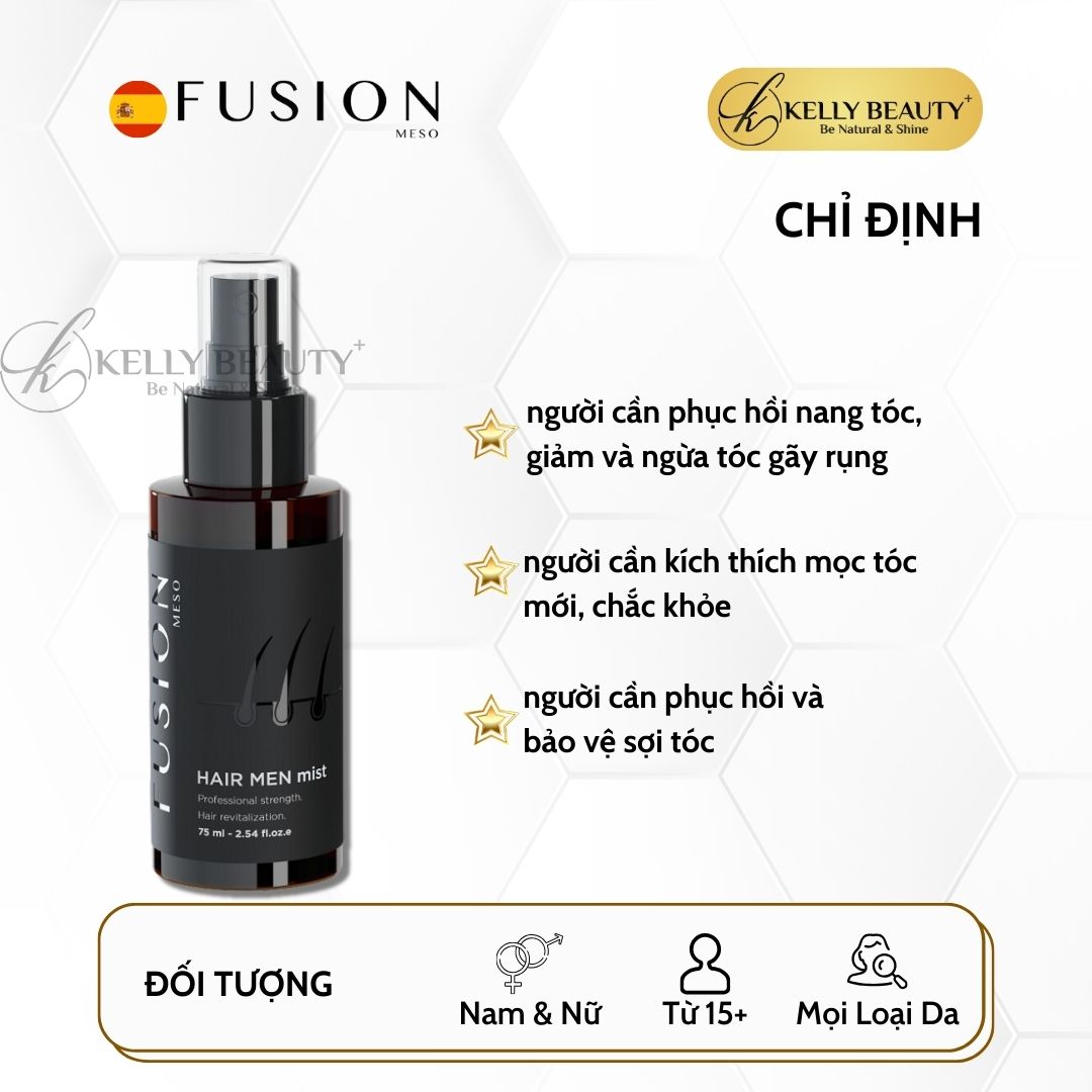 Xịt Dưỡng Kích Mọc Tóc Fusion Hair Men Mist | Kelly Beauty